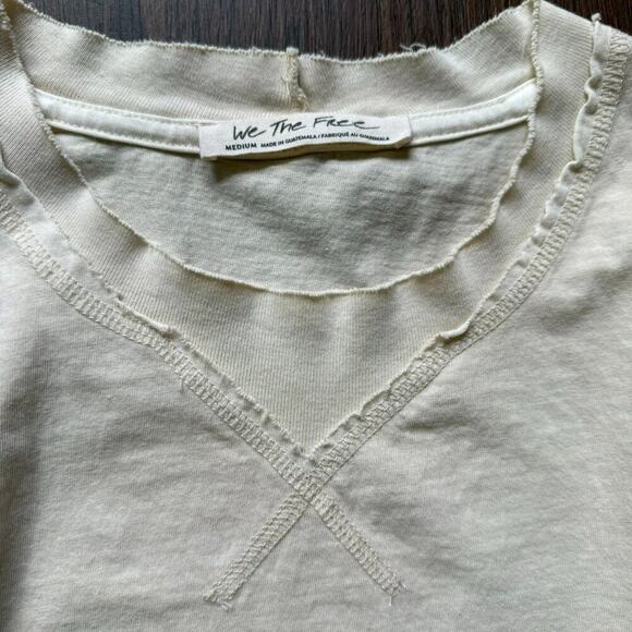 Free People We The Free Puff Shoulder ‘Clover’ Cotton Top – Cream M - Picture 6 of 9